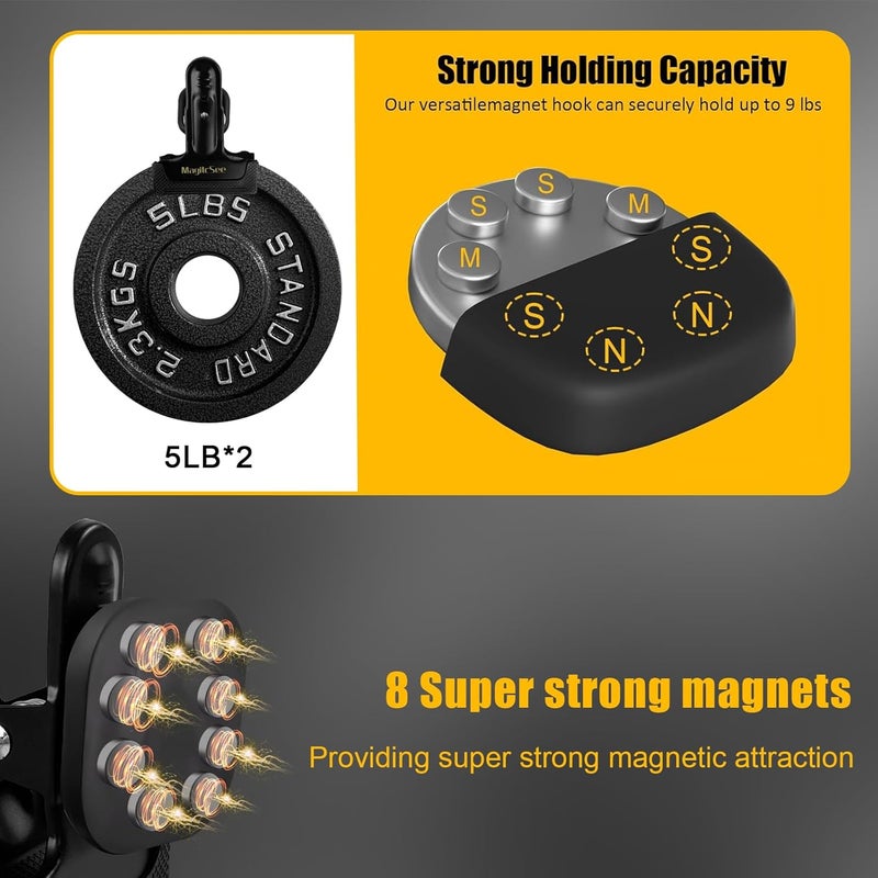 magicsee 2 Pcs Heavy Duty Magnetic Clips with 1.5 Inch Mouth Opening - Securely Grip Flags, Backdrop Blueprints, Calendars,Tools - Ideal for Artists, Photography Shooting Studios, Worksite, Offices, Tool Carts - Image 2